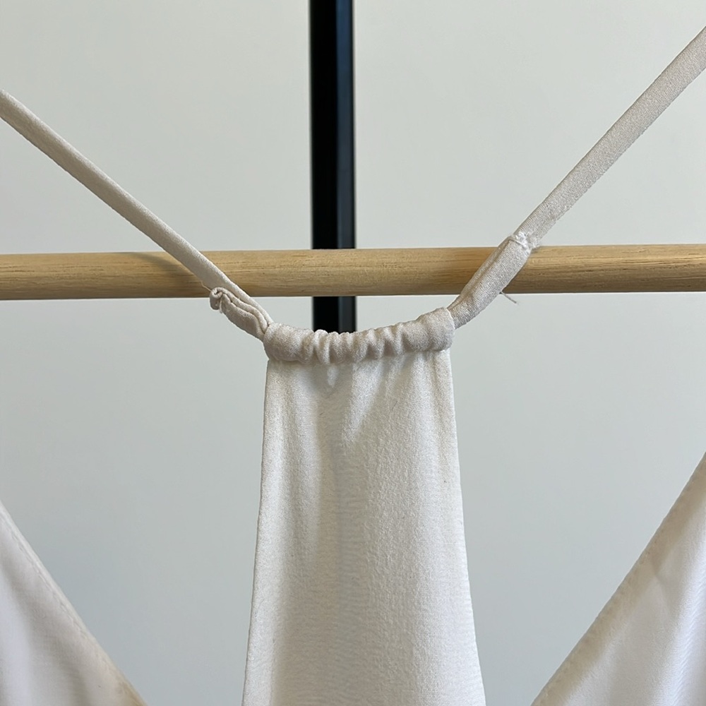 Alice + Olivia White fierra y back tank Silk Slip Dress Size Small - Picture 12 of 12